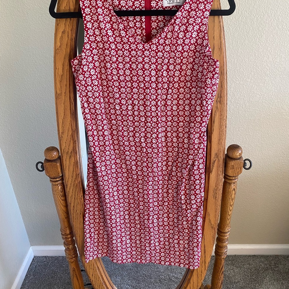Red Floral Sleeveless Dress